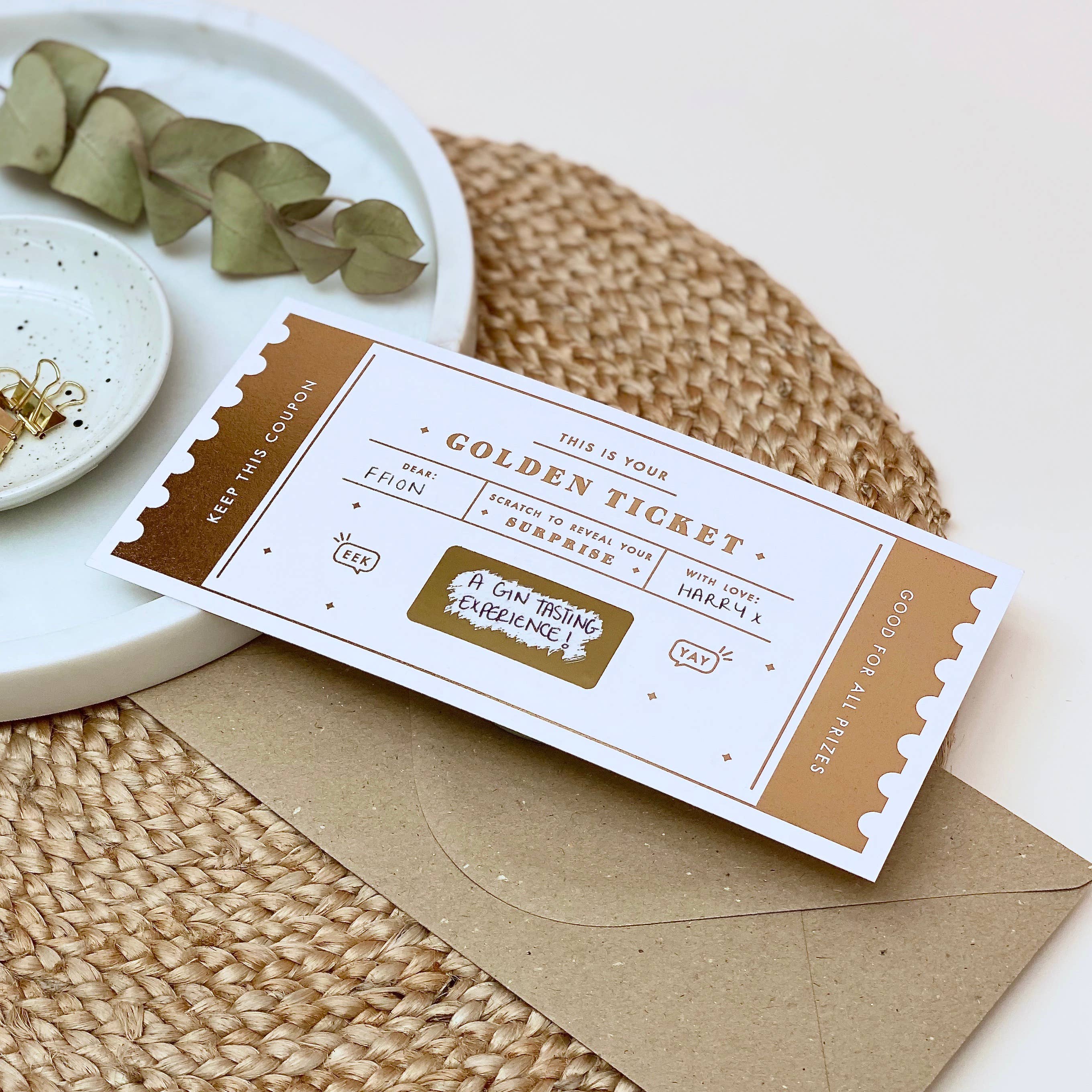 Rodo Creative – wholesale Everyday greeting card – Golden Ticket Scratch Card1