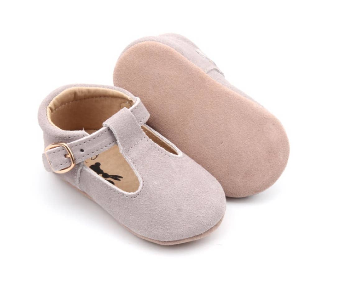 Babyboo Paris - Vendita all'ingrosso Sandali - Neonati - Suola morbida salomés in camoscio grigio