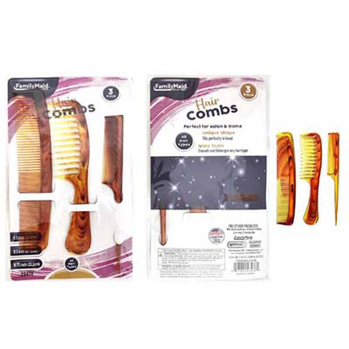 Pack de 3 Peines Anchos 1×8.5" / 1.75×8.5" / 1.75×8.75" para venta al por mayor de Deluxe Import Trading