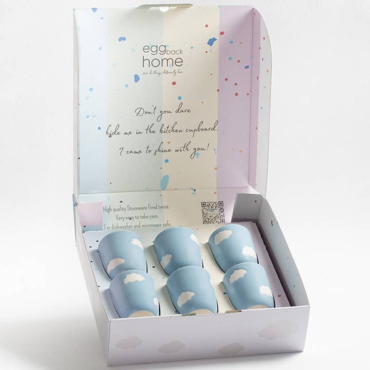 Egg Back Home - Vente Tasse à café/thé - Collection cadeau Cloud Cup, 220 ml, 6 pièces