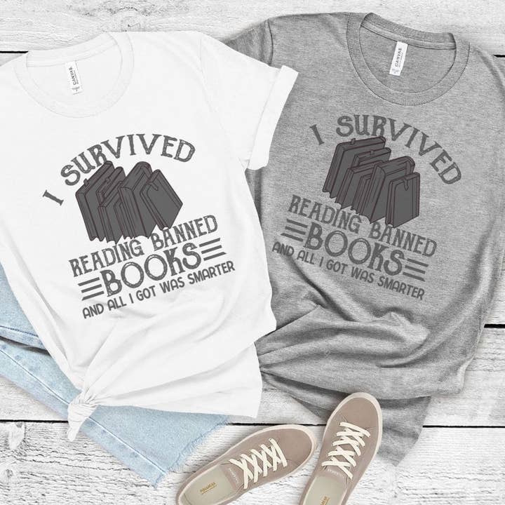 I Survived Reading Banned Books T Shirt for wholesale by Sister Ray