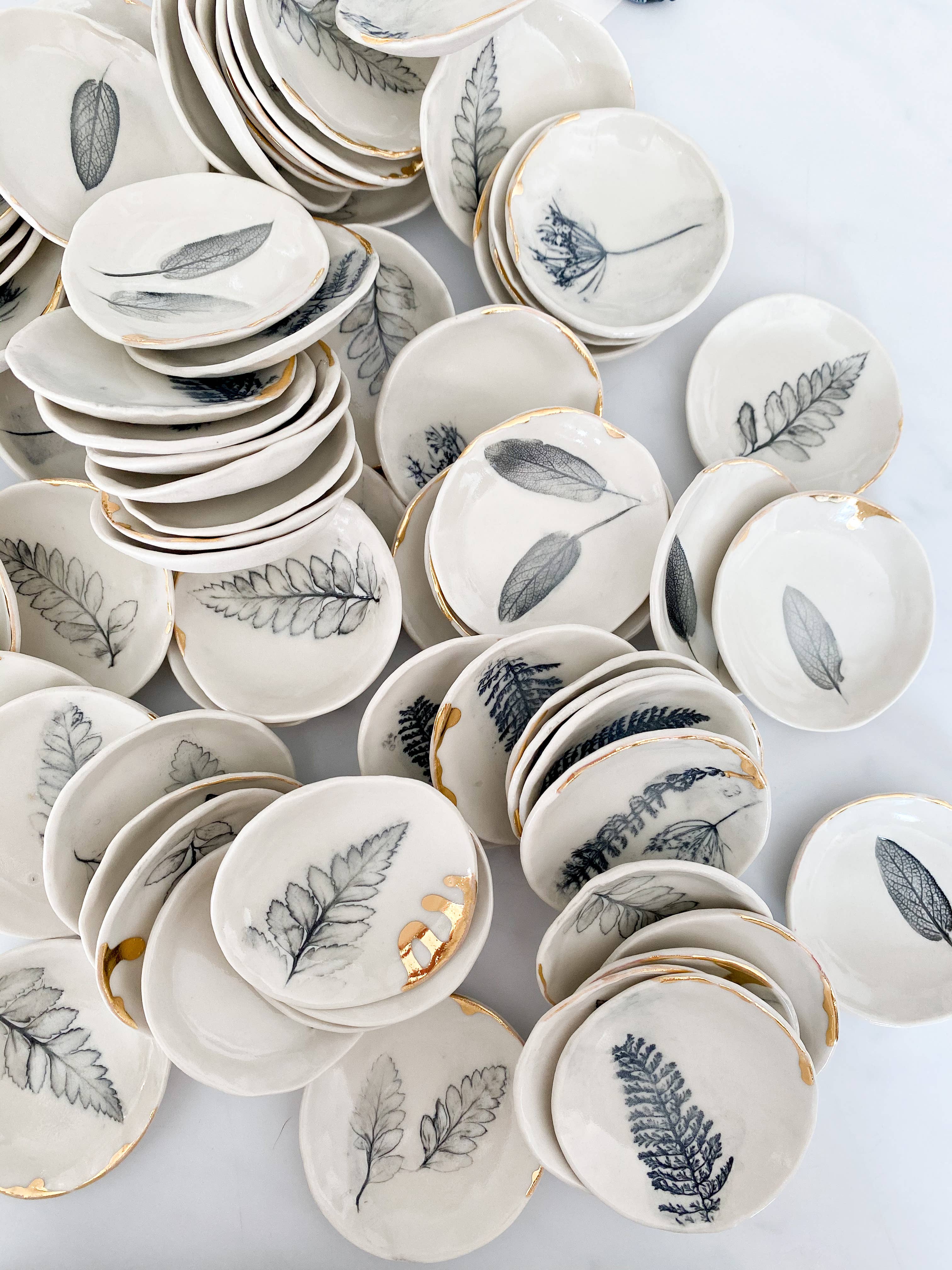 Michelle Barrett Ceramics - Wholesale Jewelry Dish - Nature Print Mini Ring Dish2