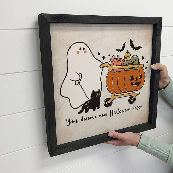 Hangout Home - Wholesale Sign - You Deserve New Halloween Decor Cute Ghost2