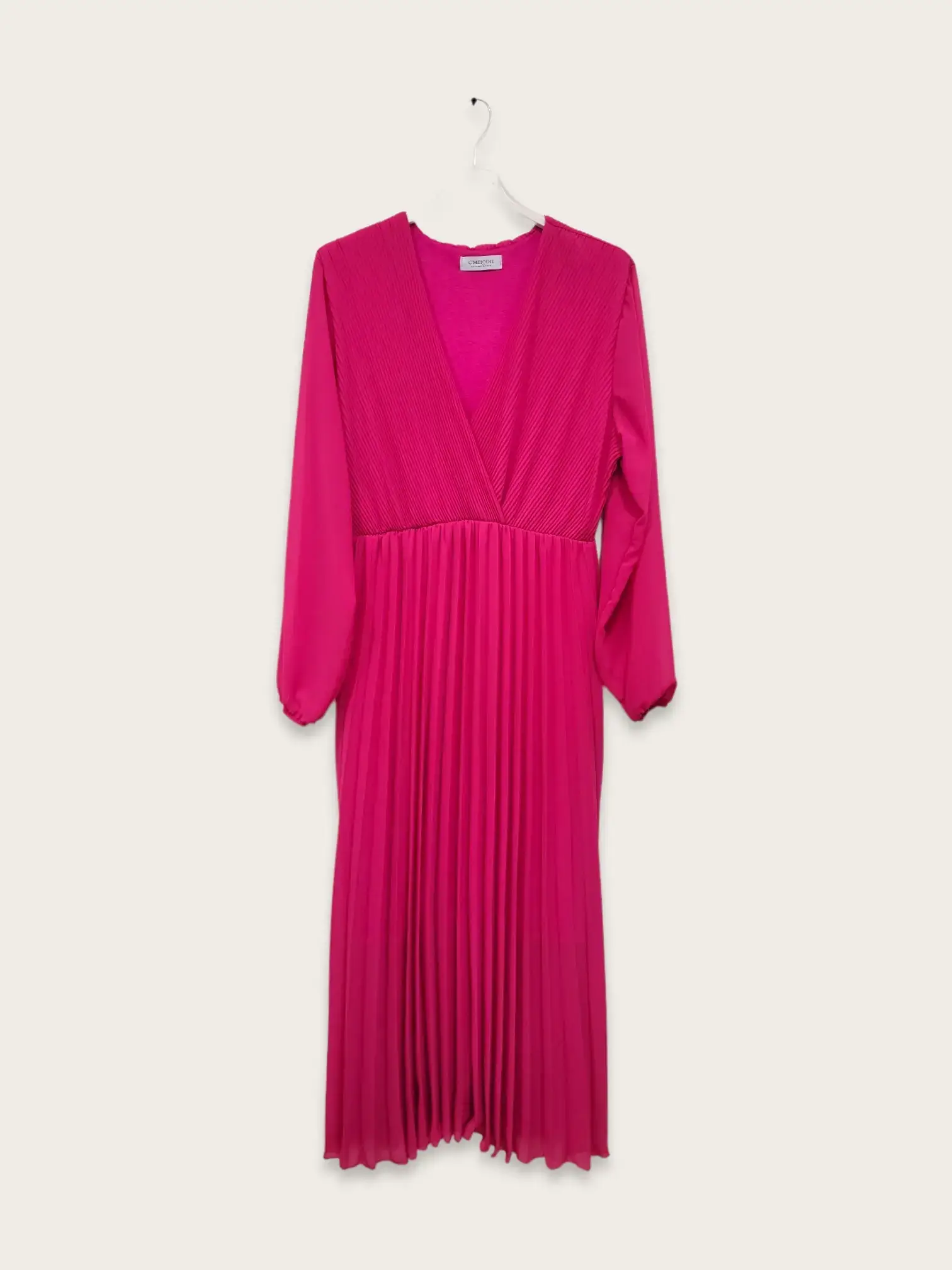 C'MELODIE - Wholesale Dress - Women's - Elegant Long-Sleeve Pleated Dresses in Plus Size10