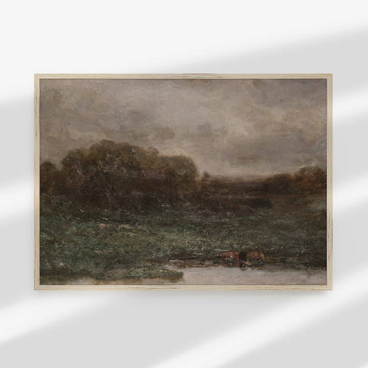 Hyggely - Wholesale Art Print - Vintage Oil Painting | Moody Muted Landscape Art Print L1351