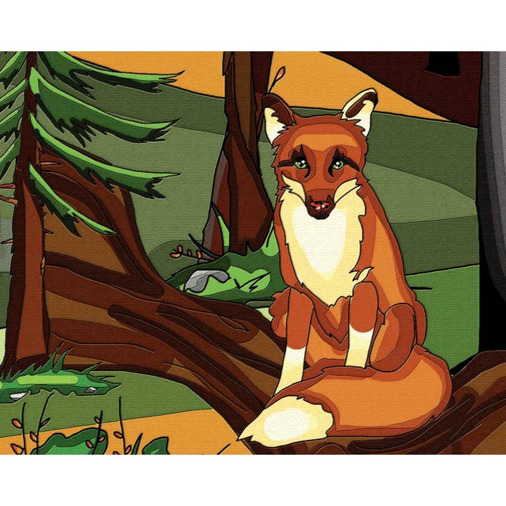 Kit artistico per pittura Fox Diamond per la vendita all'ingrosso da parte di JaCaRou Puzzles Inc.