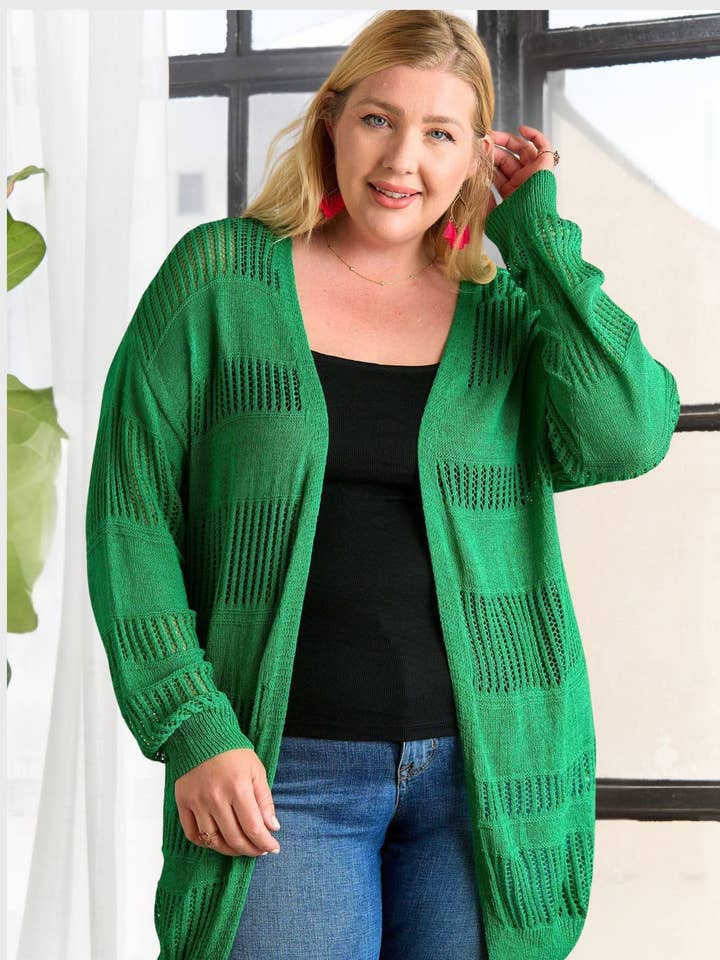 CARDIGAN LÉGER PLUS- LESW3014X pour la vente par Madelyn