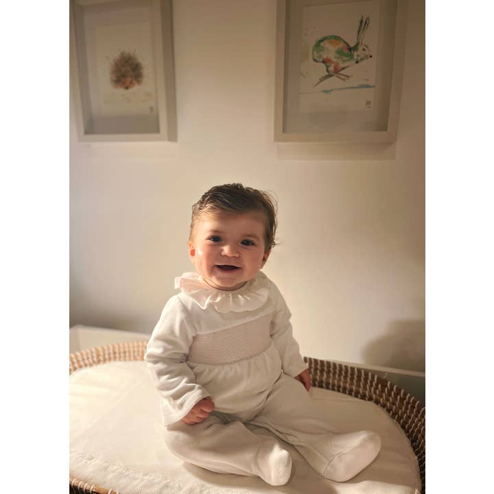 Bean Baby Clothes – wholesale Jumpsuit – Baby – BabyGrow Baby Velvet with Embroidered Smocks and Collar