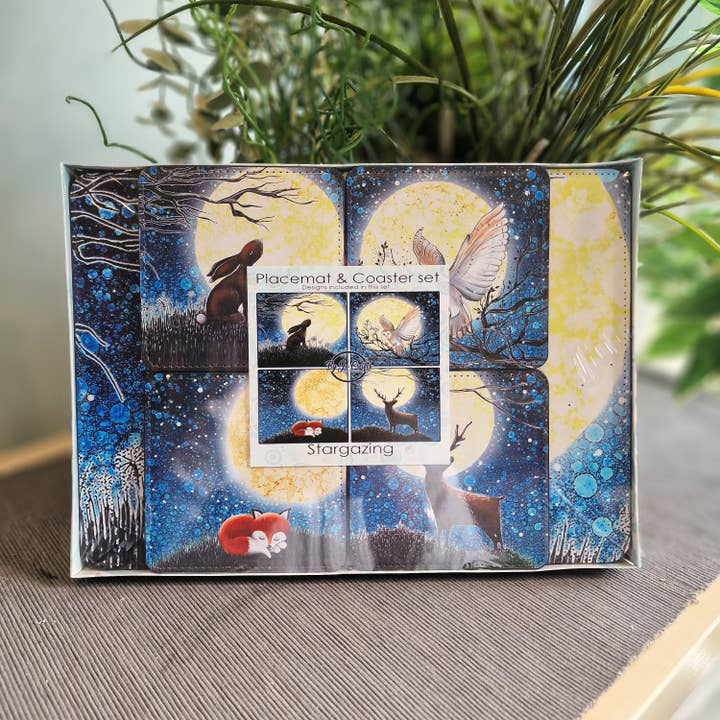 Moonlight Animals Placemat and Coaster Set for wholesale by By Jo Crafts