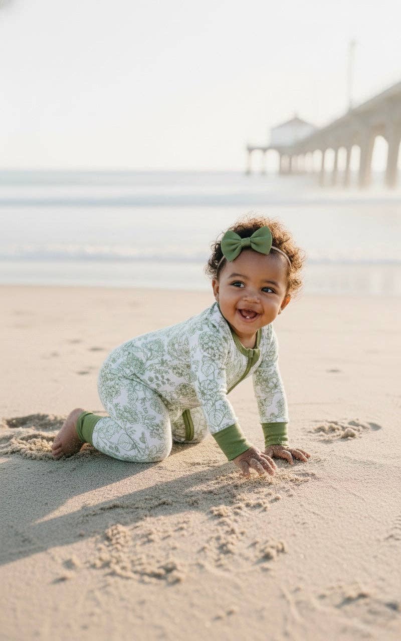 Shae & Palmer - Wholesale Bodysuit (Non-Footed) - Baby - Botanical - Moss Green – Baby Romper1
