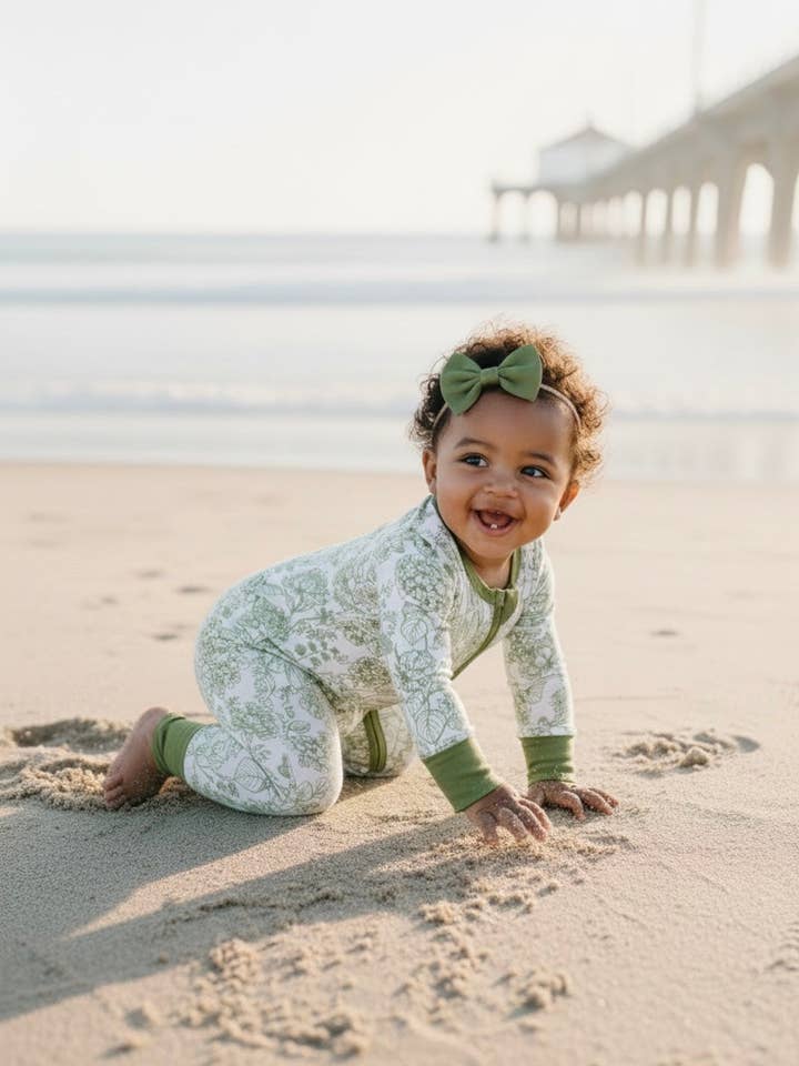 Shae & Palmer - Wholesale Bodysuit (Non-Footed) - Baby - Botanical - Moss Green – Baby Romper1