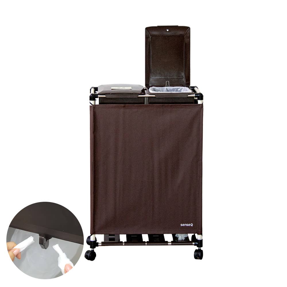 senseQ – wholesale Rubbish can/Rubbish bin – 2 in1 64L Easy Fit Magic Recycle Bin with Lid, Wheels1