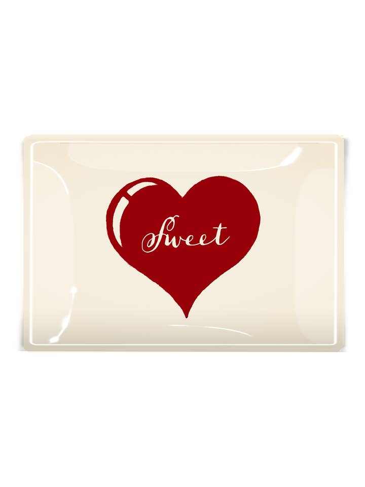 Sweet Heart Decoupage Glass Tray for wholesale by Ben's Garden