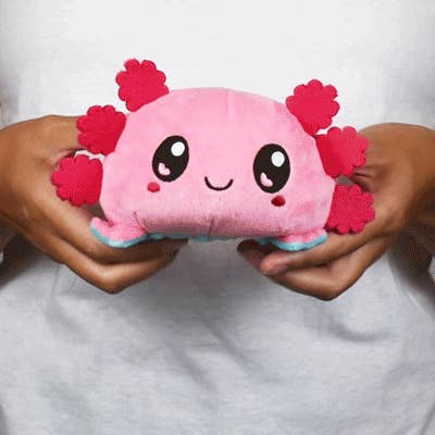 TeeTurtle - Wholesale Stuffed/Plush Toy - Kids & Baby - TeeTurtle Reversible Axolotl Plushie (Pink + Aqua Worried)1