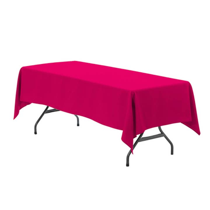 60 x 102 Inch Rectangular Polyester Tablecloth Fuchsia for wholesale by YOUR CHAIR COVERS