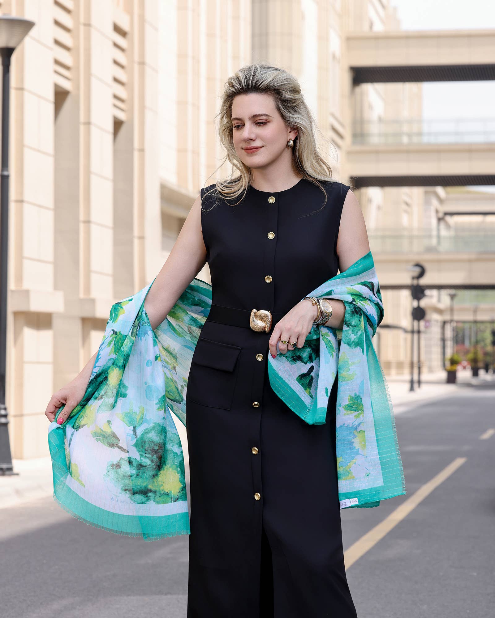 Emilie collection - Wholesale Scarf - Women's - Scarf with glitter and print10