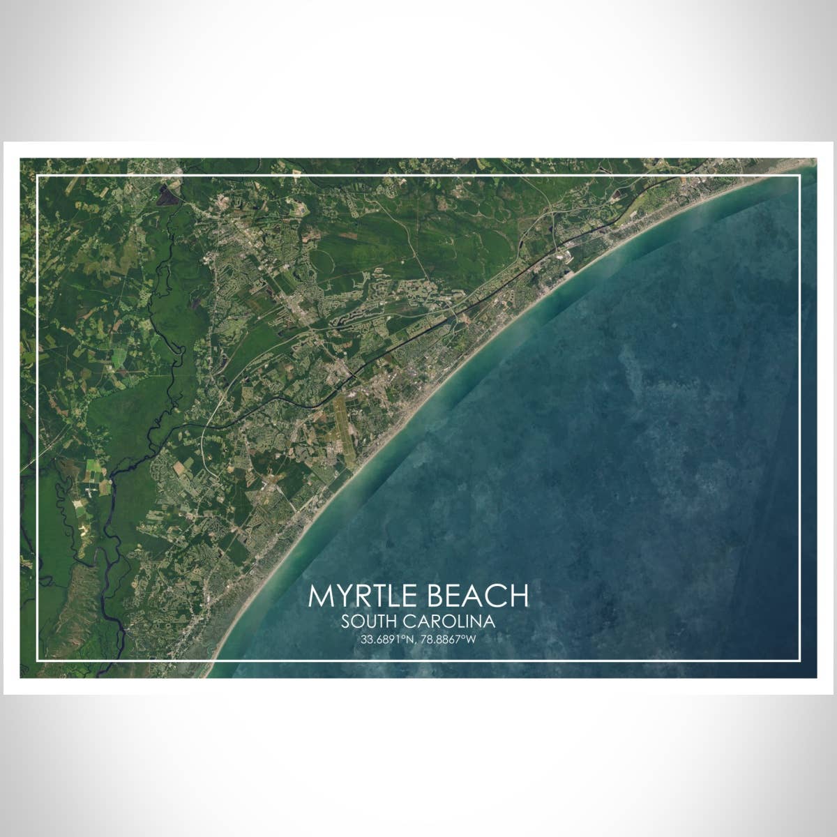 JACE.design - Wholesale Art Print - Myrtle Beach SC Map Print Satellite3