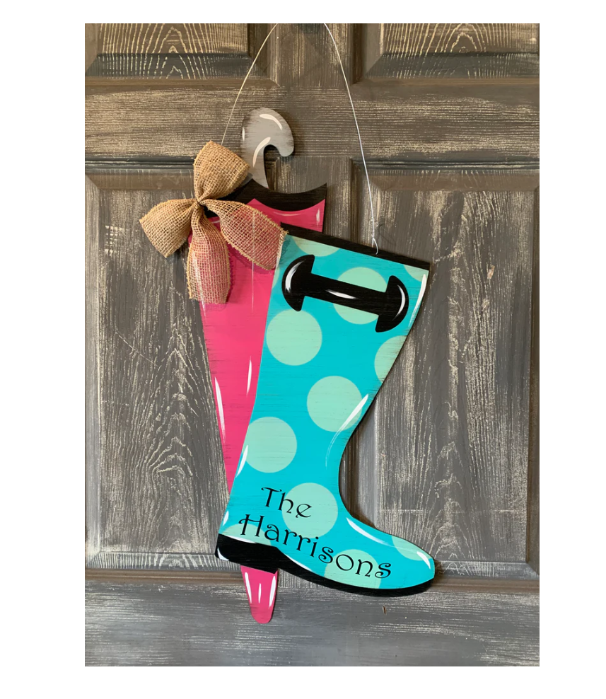 Steel Southern Designs - Wholesale Door Hanger - Rainboot Door Hanger0