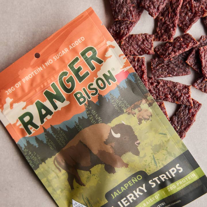 Ranger Bison - Wholesale Jerky - JalapeƱo Bison Jerky Strips (No Sugar Added)3
