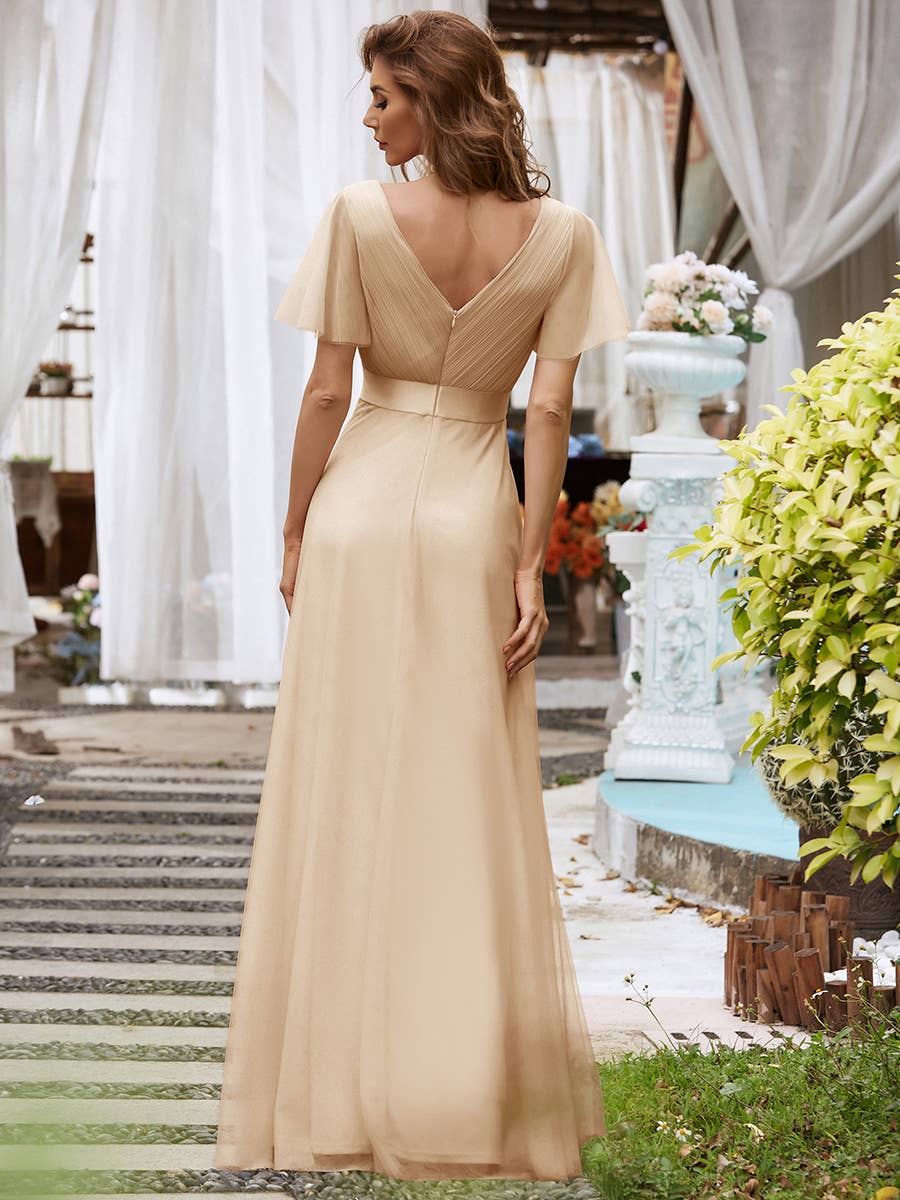 Ever-Pretty - Vente Robe de soirée – femme - Robe de demoiselle d'honneur trapèze à col en V68