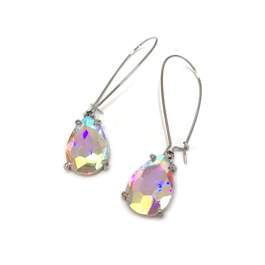 StarryNYC - Wholesale Dangle Earrings - Teardrop Glass Bead 14mm x 18mm w/ Kidney Wire Earrings40
