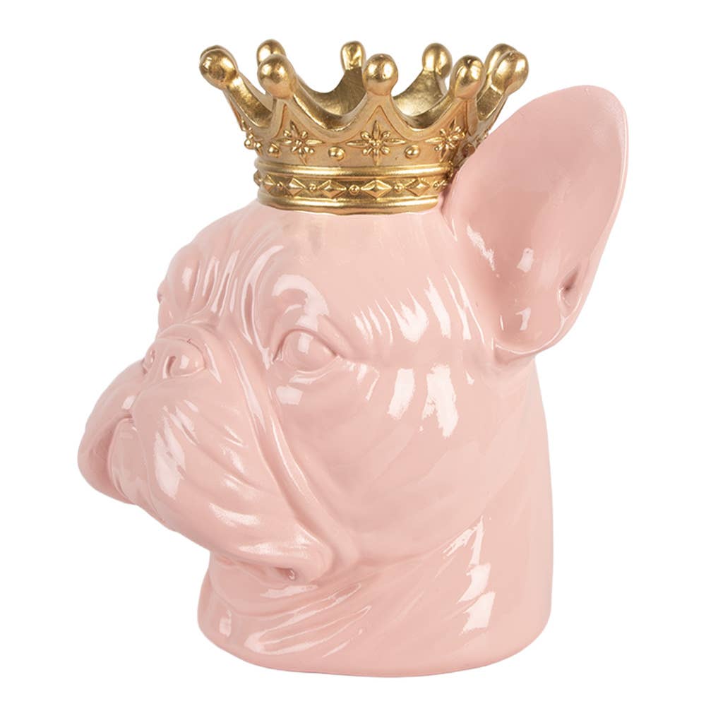 Clayre & Eef - Wholesale Decorative Figurine - Decorative Figurine Dog 19x16x20 cm Pink Plastic1