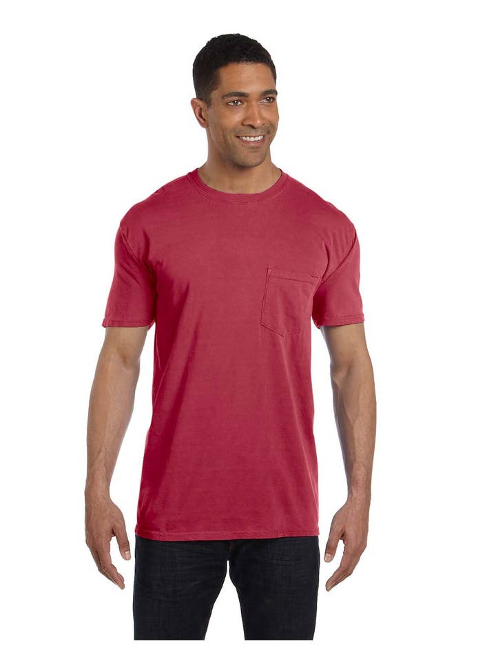 Total Apparel - Wholesale T-Shirt - Unisex - Comfort Colors Garment-Dyed Pocket Blank T-Shirt | 6030CC30