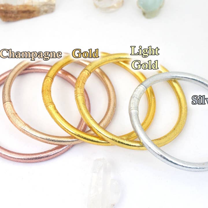 Woman Shops World - Wholesale Bangle Bracelet - Single Thai Buddhist Temple Bracelet, Mantra Bangle, Metals