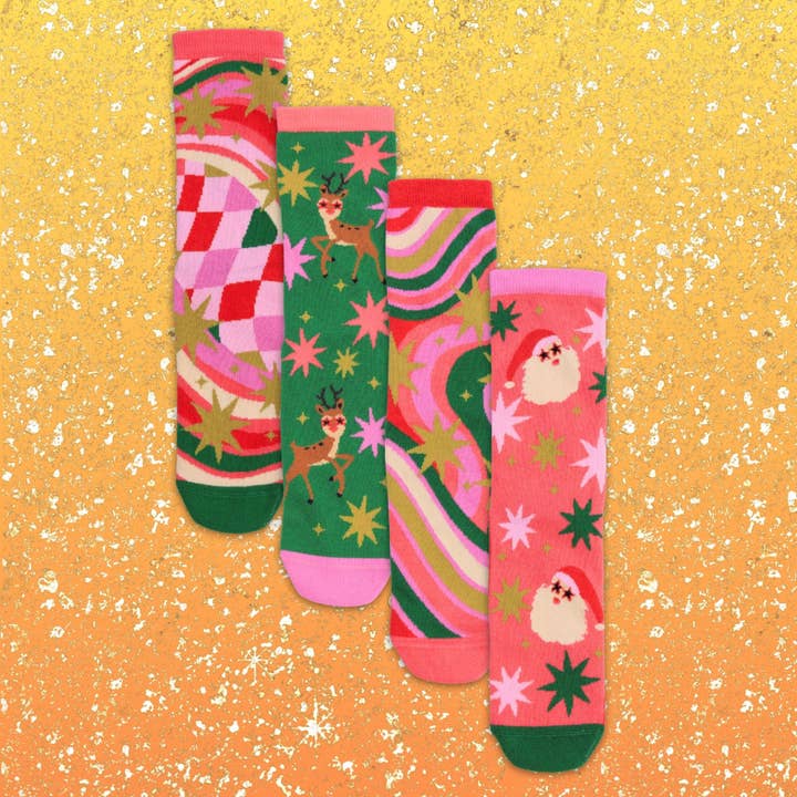 Sock Academy - Wholesale Socks - Women's - MERRY&BRIGHT | 4 Odd Socks Christmas Cracker|United Oddsocks5