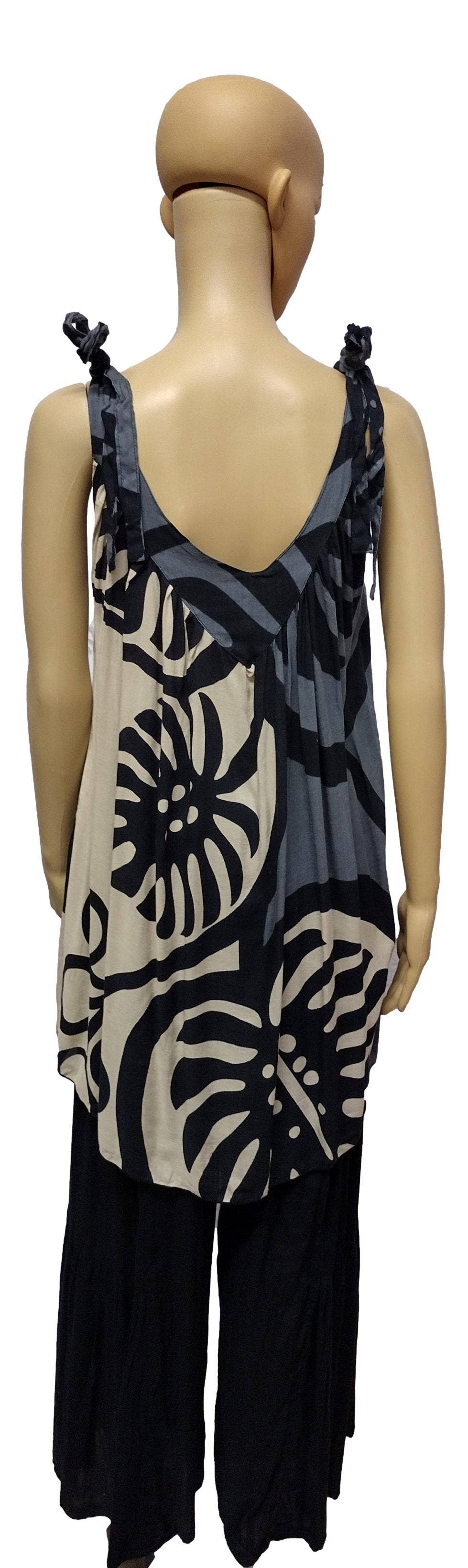 Island Style Clothing Co by Akamai Distribution Ltd - Wholesale Dress - Women's - Aruba Dress - Gray Monstera Print, Tie Strap, One Size3