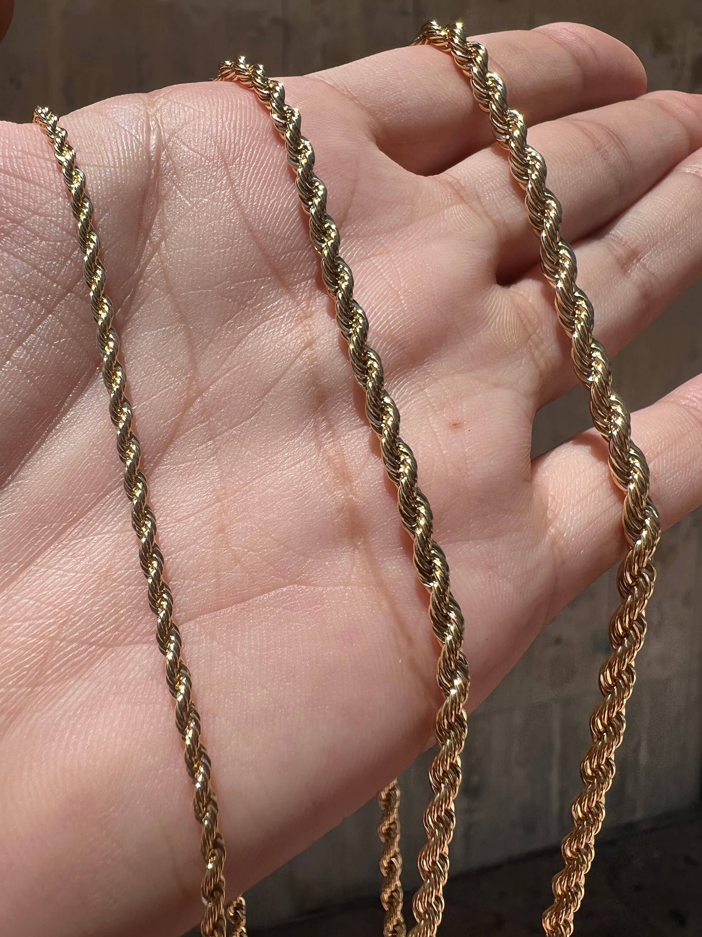 The Bead Bazaar - Wholesale Link & Chain Necklace - Wholesale Gold Filled 3mm Rope Chain, 18KT Bulk Gold Filled Rope Chain, Gold Chains, Gold Filled Chain, Finished Necklaces, Wholesale Rope Chain6