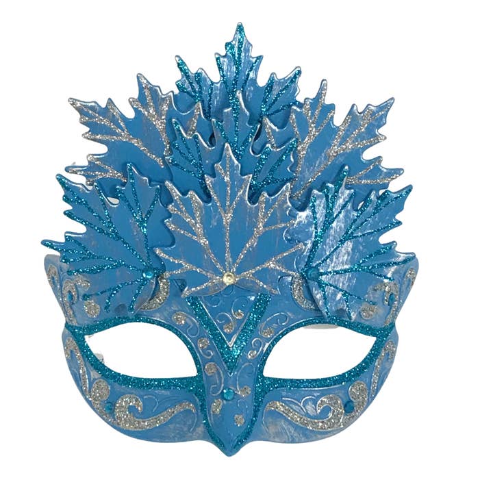Blue and Silver Snowflake Mask (Each) for wholesale by Plush Appeal LLC