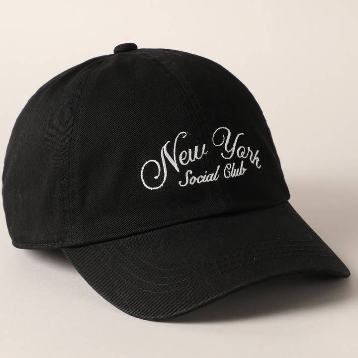 Fashion City - Wholesale Baseball Cap - Unisex - New York Social Club Text Embroidery Baseball Cap