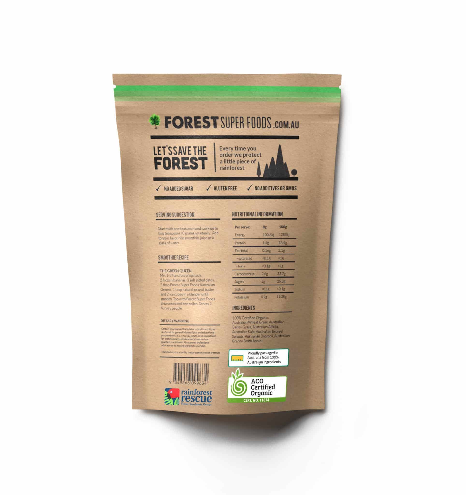 Forest Super Foods – Großhandel Protein-/Superfood-Pulver – Australisches Greens Vollwertpulver2