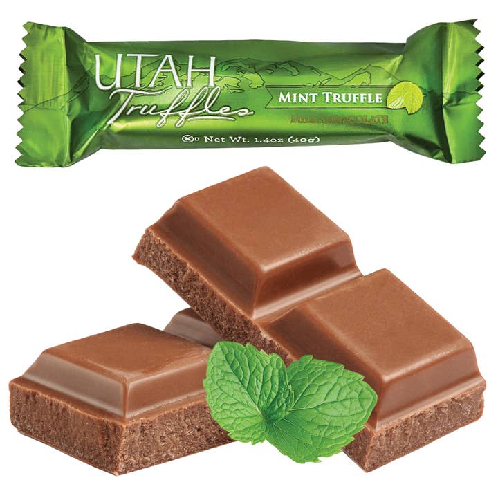 The Nut Garden, Sweetables, Utah Truffles - Wholesale Chocolate Bar - Utah Truffle | Truffle Bar | Mint Milk Chocolate | 24 count
