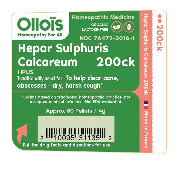 Ollois - Wholesale Oral Supplement/Vitamin - Olloïs Hepar Sulphuris Calc. 200CK Vegan Organic, 80 Pellets1