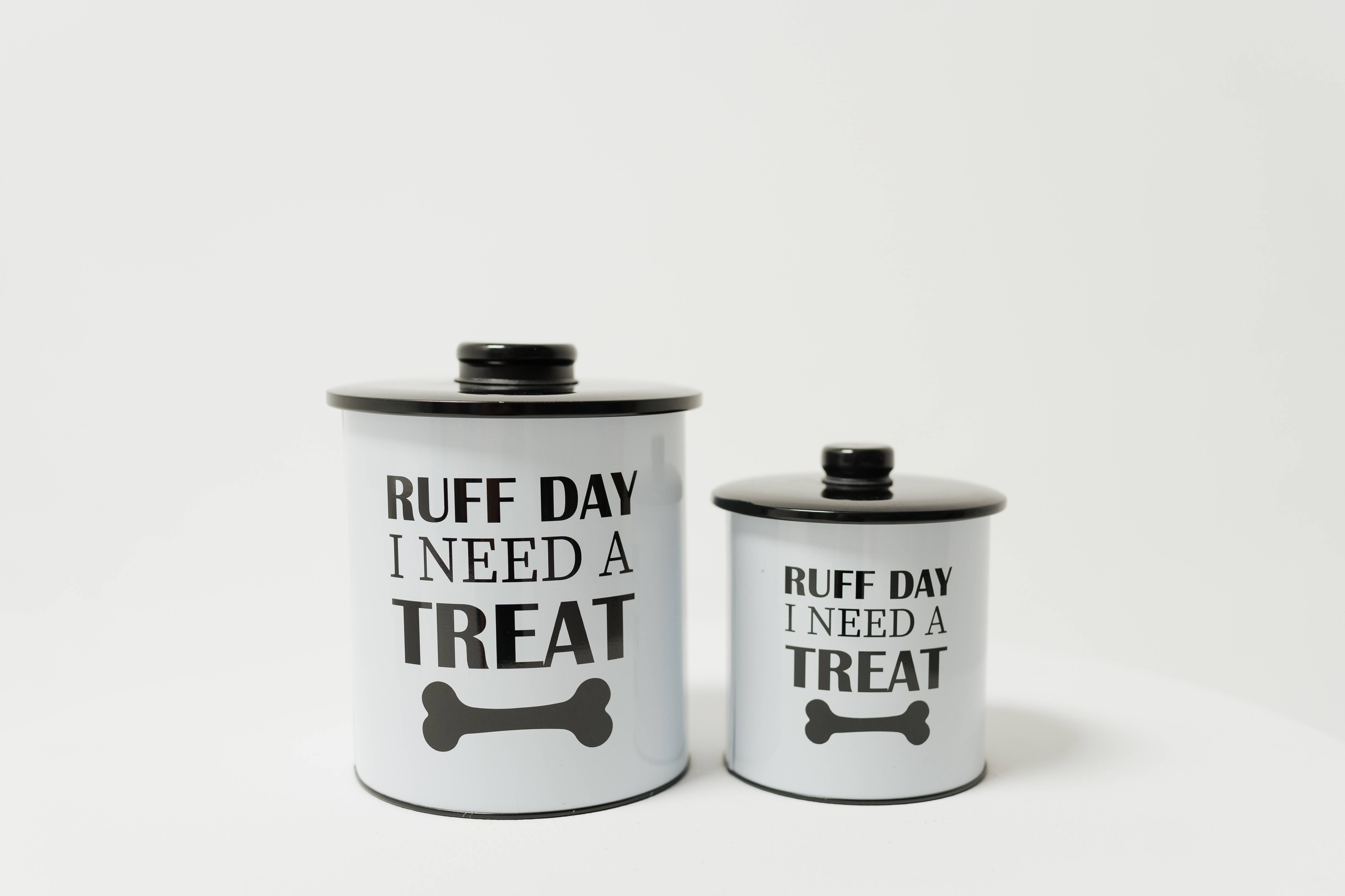 DAHO - Vente Bocal à friandises – chien - Set de 2 boîtes rondes en métal pour friandises pour chiens7