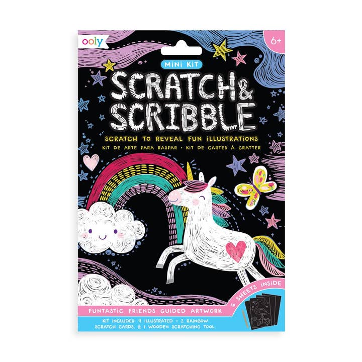 OOLY - Wholesale DIY Craft Kit - Kids - Mini Scratch & Scribble Art Kit: Funtastic Friends