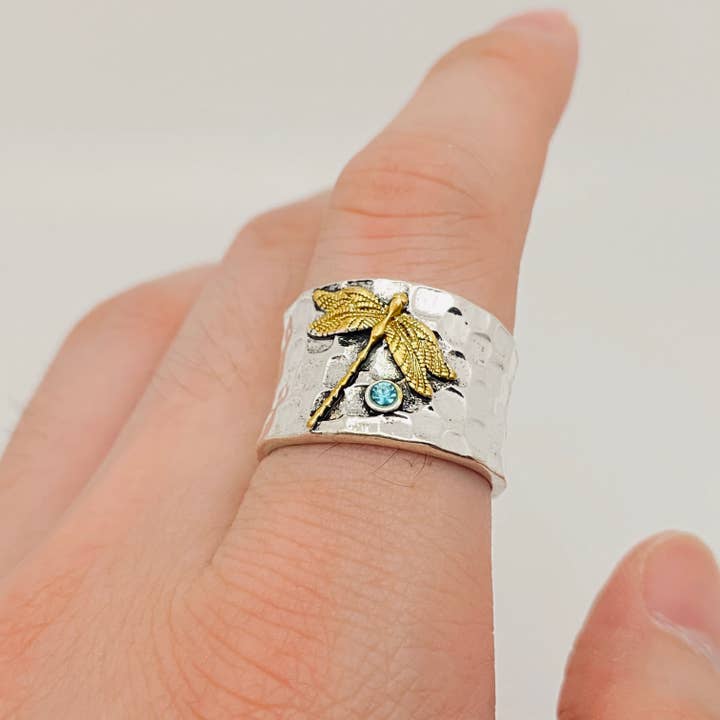 Mio Queena - Wholesale Cocktail/Statement Ring - Dragonfly-shaped Retro Ring