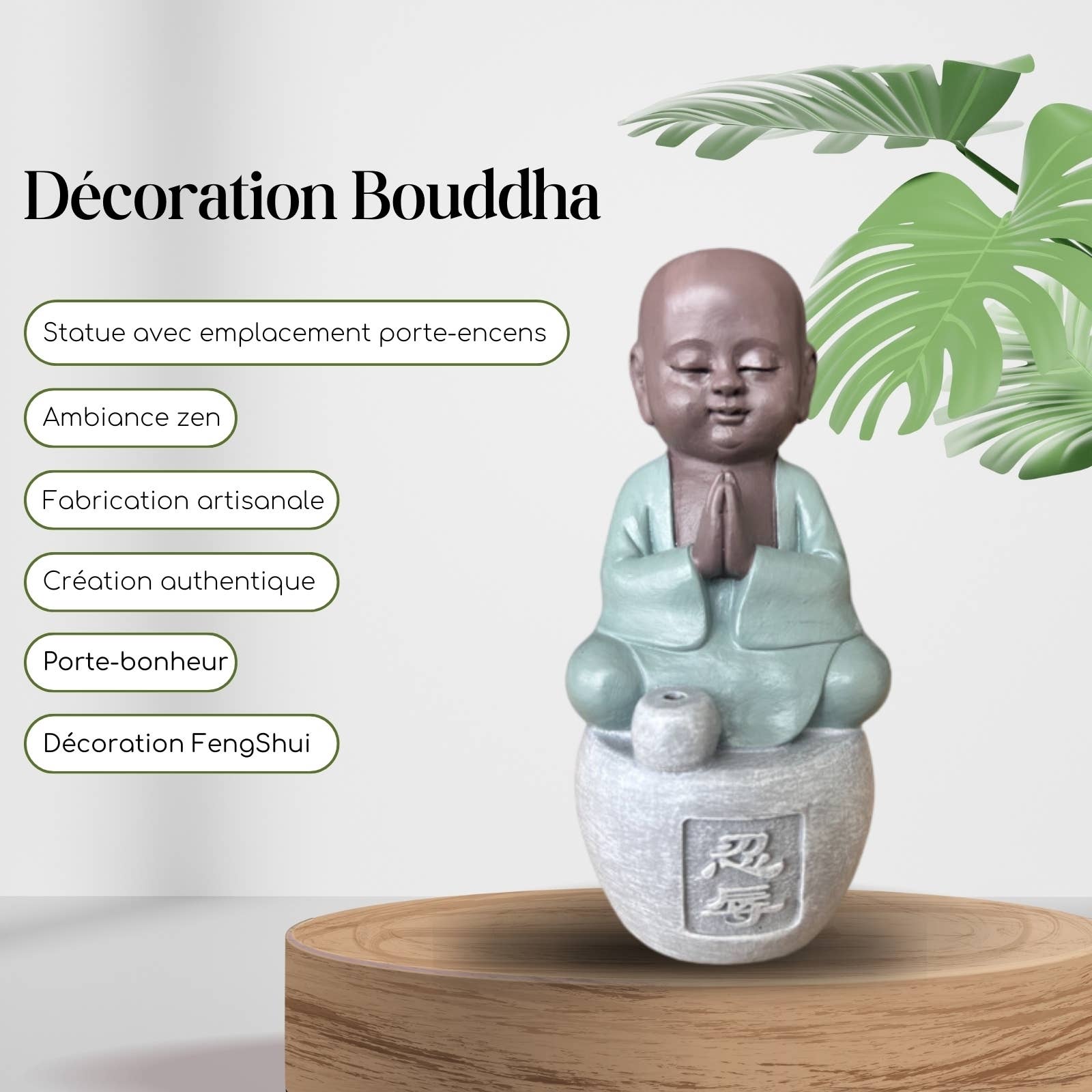 Zen'Arôme - Venta al por mayor Portainciensos - Figura de Buda con Portainciensos Tolerancia - Decoración Feng Shui2