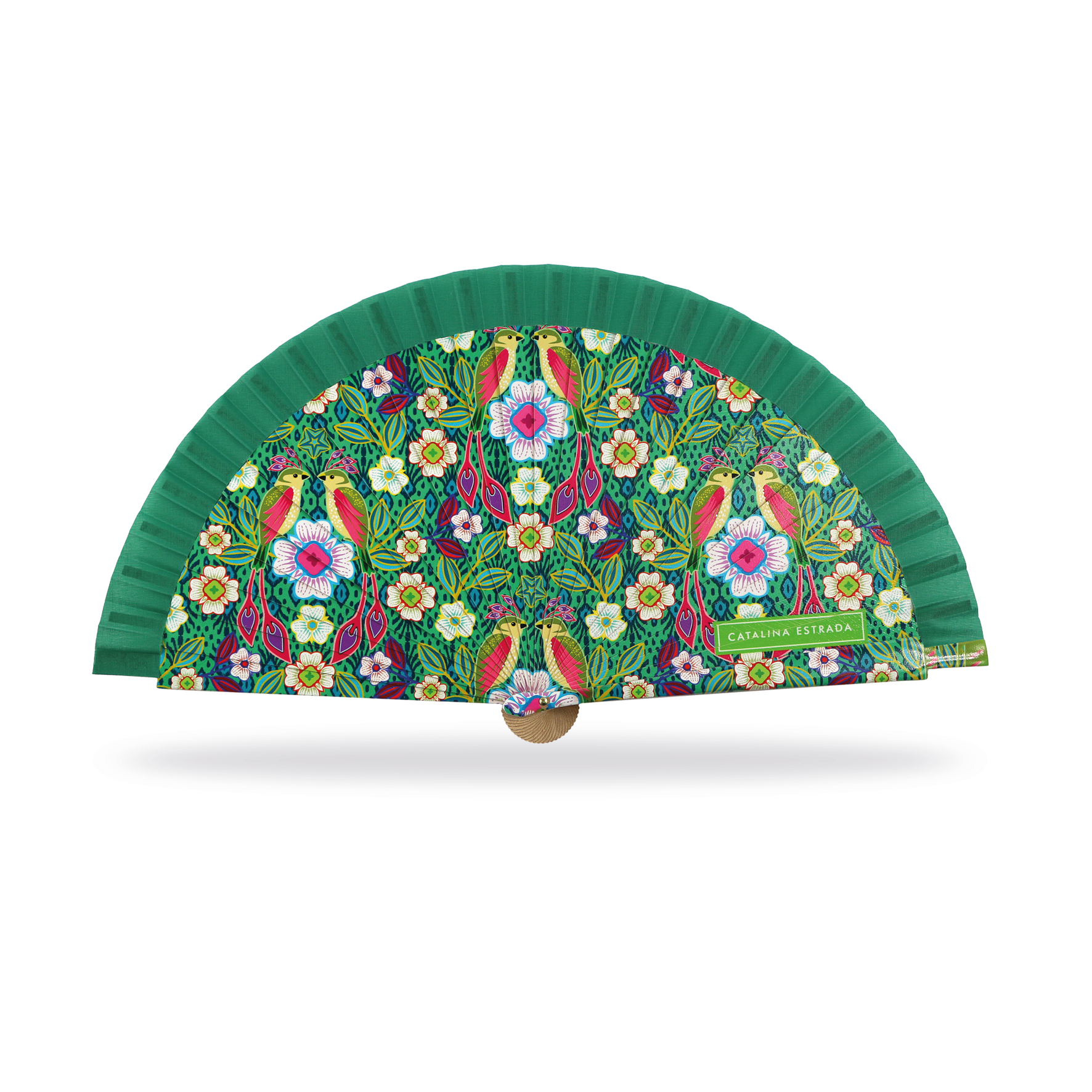 Cuatrogotas - Wholesale Party/Paper Folding Fan - Catalina Estrada Wooden Fan FLOR DE CERA. Ref-A30203