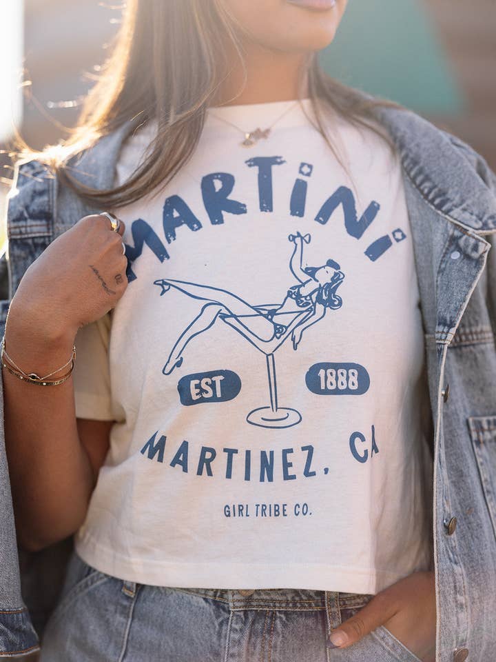 Martini Glass Boxy Tee for wholesale by Girl Tribe Co