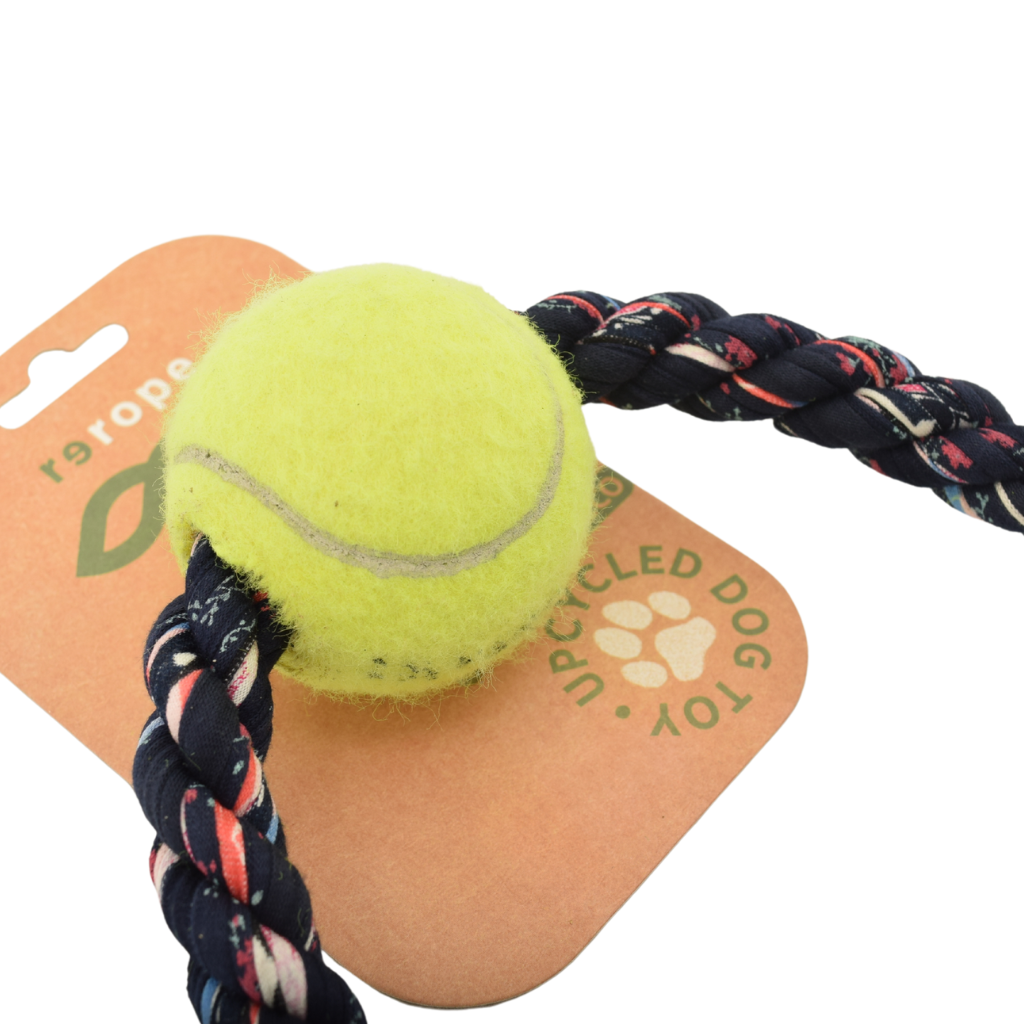 Shreds + rerope - Vente Jouet en corde – chien - Jouet noué recyclé ErRope avec balle pour chien (lot de 10 assortis)7