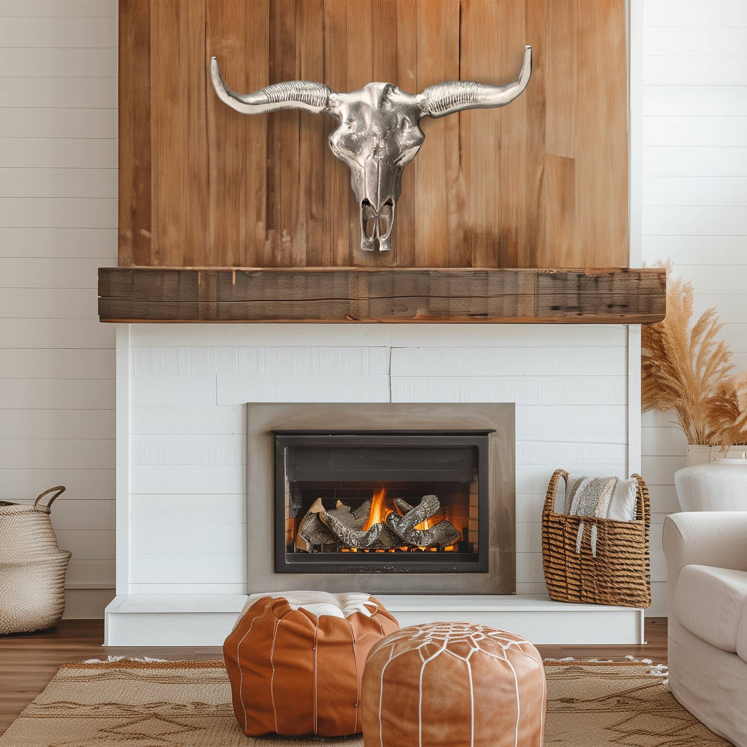 India Handicrafts Inc - Wholesale Decorative Tabletop Object - Textured Deco Bull Head (Wall Mount), S2