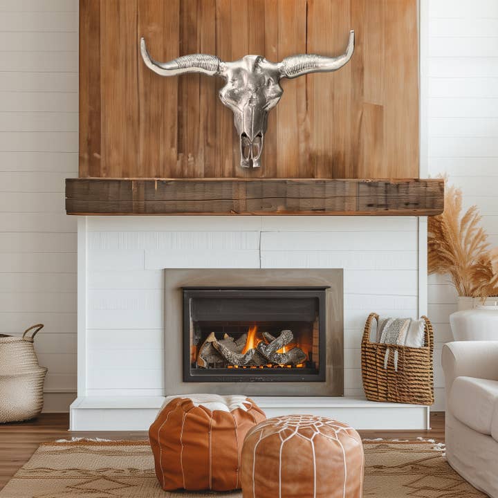 India Handicrafts Inc - Wholesale Decorative Tabletop Object - Textured Deco Bull Head (Wall Mount), S2