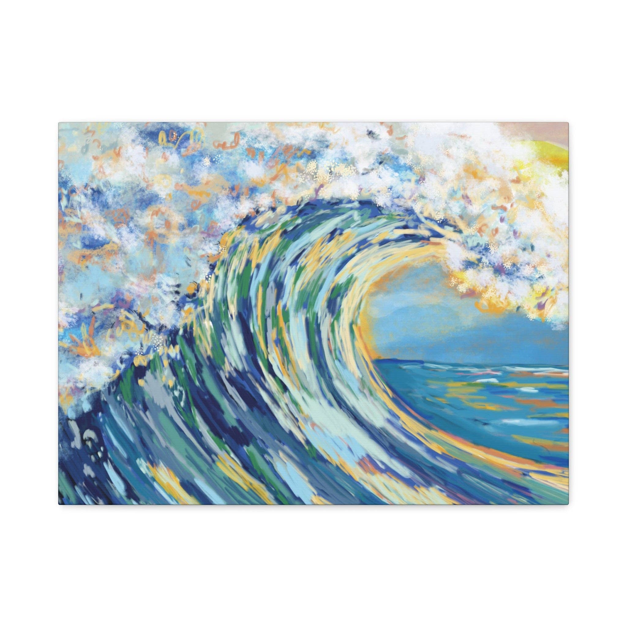 Blue Cava - Wholesale Canvas Art - Ocean Wave Art Canvas Print - Stretched 1.25" Depth5