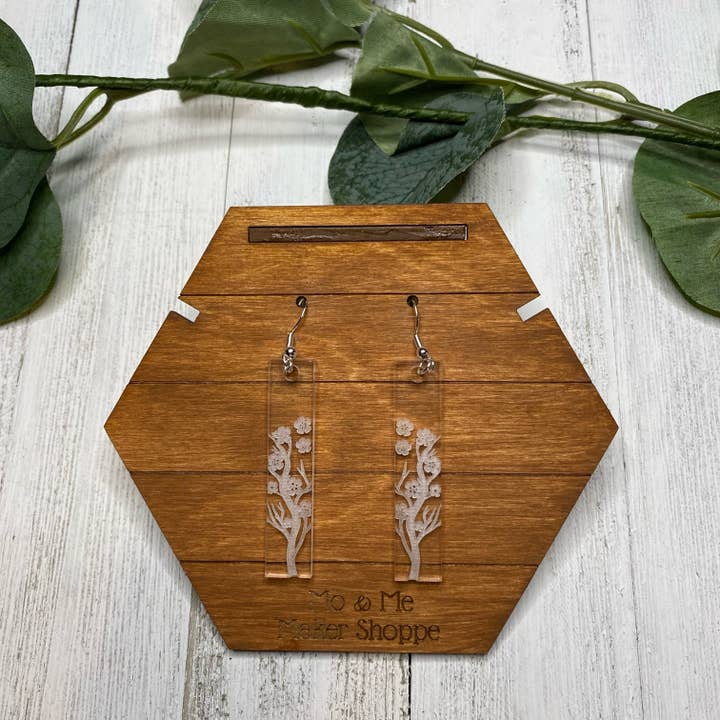 Cherry Blossom Dangle Earrings for wholesale by Mo & Me Maker Shoppe, LLC