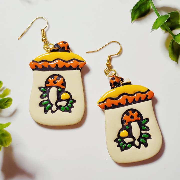 Retro mushroom earrings vintage inspired cute for wholesale by Luxe Trauma