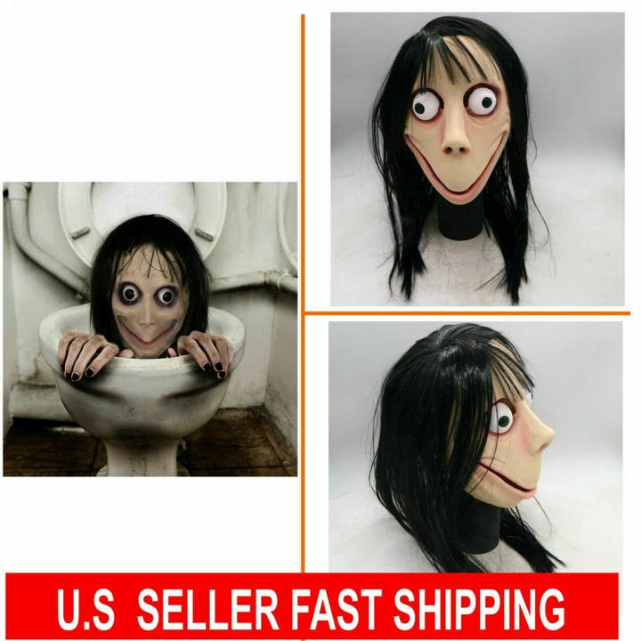 Lelaffet - Venta al por mayor Disfraz - Unisex - Máscara de látex aterradora de Halloween para adulto Momo Joker13