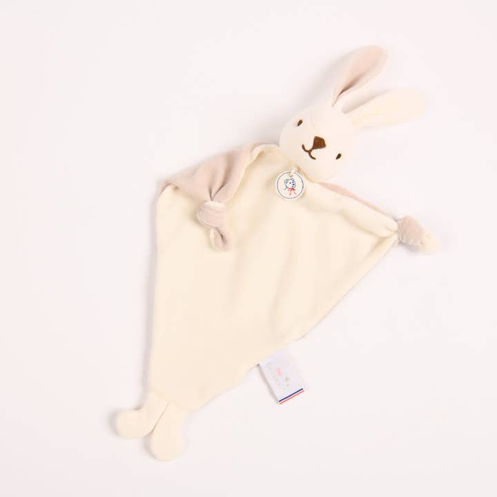 DOU DOU | Conejito de terciopelo beige (27 cm), fabricado en Francia para venta al por mayor de Bebe Sweeny